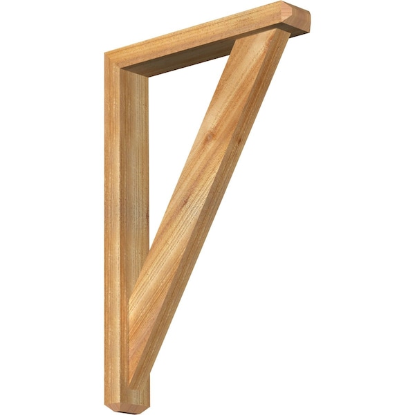 Ekena Millwork Traditional Craftsman Rough Sawn Bracket w/ Offset Brace, Western Red Cedar, 4"W x 22"D x 34"H BKT0402X22X34TRA04RWR - main